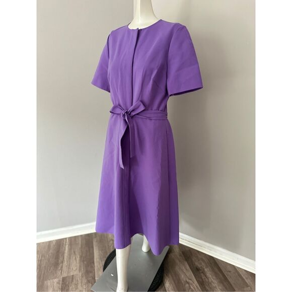 NWT Oscar de la Renta Virgin Wool Midi Dress Purple Size 8 $2590 - Picture 7 of 14